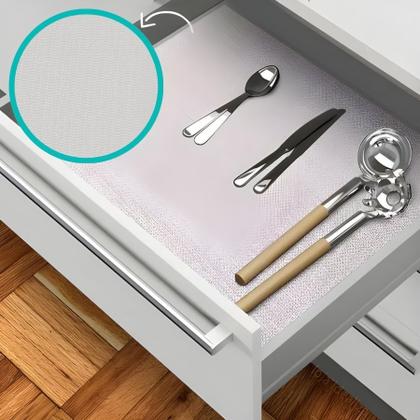 Imagem de Forro Tapete Gaveta Organizador Prateleira De Cozinha Branco