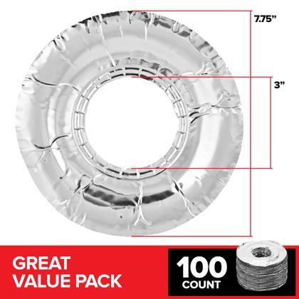 Imagem de Forros de queimador a gás Stock Your Home Aluminium Foil, pacote com 100