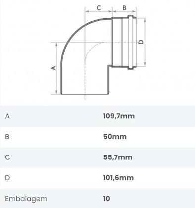 Imagem de Fortlev Cotovelo Joelho para Esgoto Branco com Diversos Tamanhos