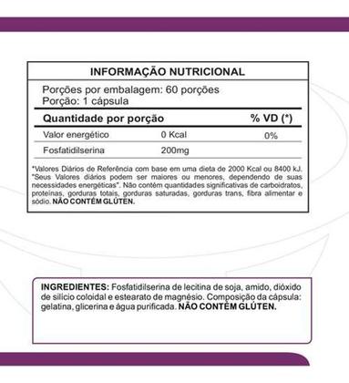 Imagem de Fosfatidilserina 200Mg 60 Cápsulas