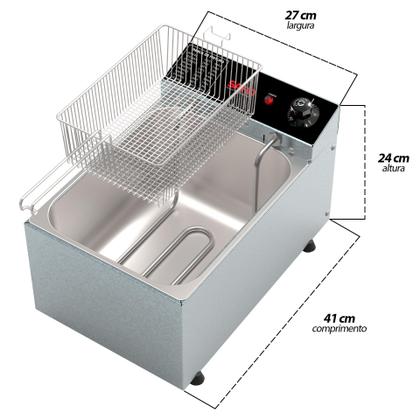 Imagem de FR11 Fritadeira Elétrica 2500W 1 Cuba 5,0 Litros 127V 50-60 Hz