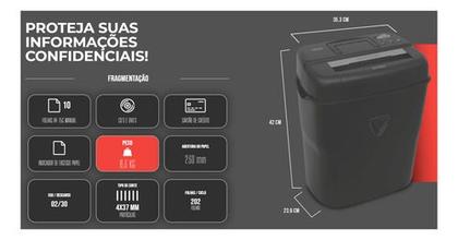 Imagem de Fragmentadora Aurora AS1018CD 110V 127V Trituradora Papel 20 Litros