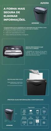 Imagem de Fragmentadora De Papel Aurora AS1060SB 10 Follhas - 127V