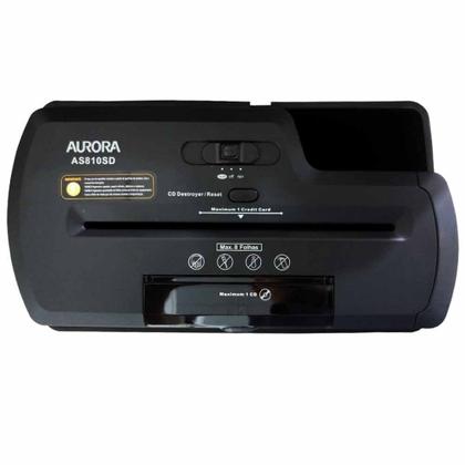 Imagem de Fragmentadora de Papel Aurora Com Cesto AS810SD Preta - 110V