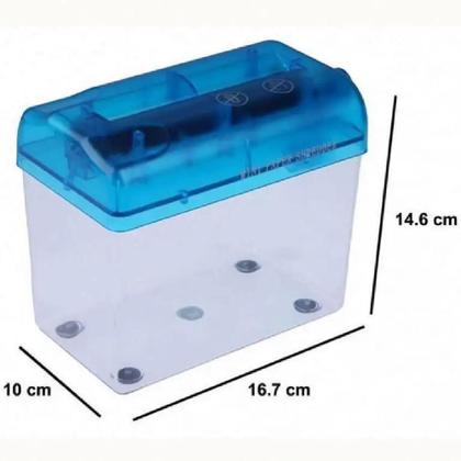 Imagem de Fragmentadora de papel manual portatil com cesto para documentos cartao ideal para escritorio