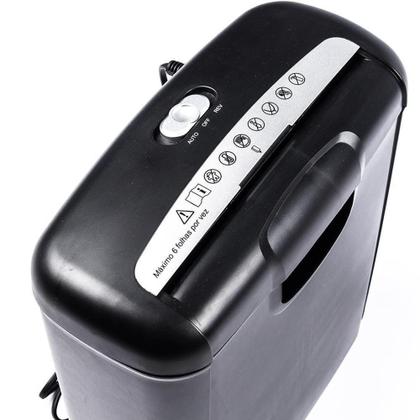 Imagem de Fragmentadora Menno, Corta até 6 folhas, Cesto de 9L, 220V - Secreta 601 SB