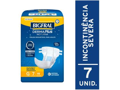 Imagem de Fralda Adulto Bigfral Derma Plus Noturna G 07 Unidades
