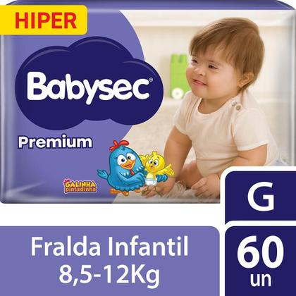 Imagem de Fralda Babysec Galinha Pintadinha Premium Hiper G 60 Unidades