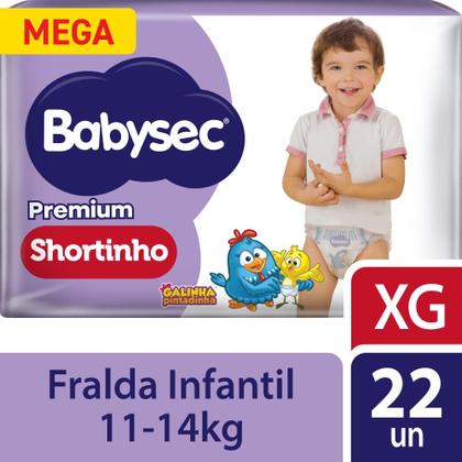 Imagem de Fralda Babysec Galinha Pintadinha Shortinho Premium Mega XG 22 Unidades