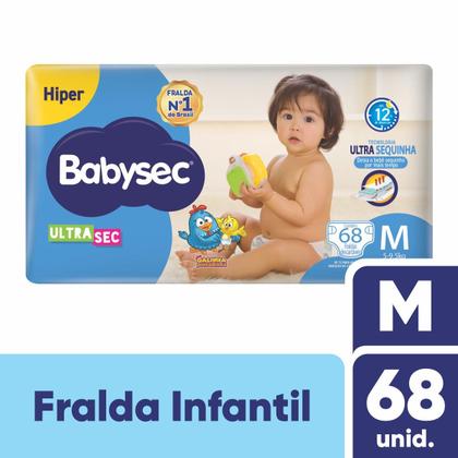 Imagem de Fralda Babysec Galinha Pintadinha Ultrasec Hiper M com 68un