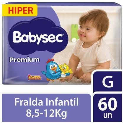 Imagem de Fralda Babysec Hiper Premium G 60 Unidades