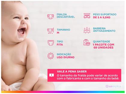 Imagem de Fralda Babysec Ultrasec Galinha Pintadinha Tam. M 5 a 9,5kg 68 Unidades