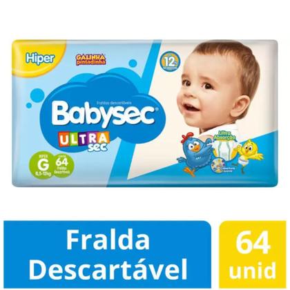 Imagem de Fralda Babysec Ultrasec Hiper Tamanho G 64 Unidades