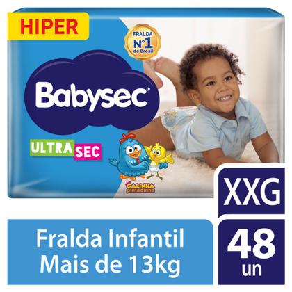 Imagem de Fralda Babysec Ultrasec Tamanho XXG Pacote Hiper 48 Unidades Descartáveis