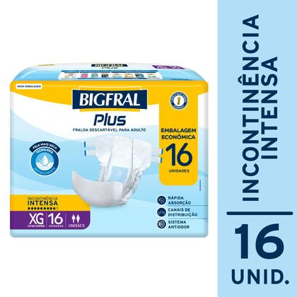 Imagem de Fralda Bigfral Plus Econômica XG 16 Unidades