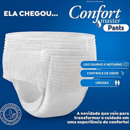 Imagem de Fralda Calça Descartável Geriátrica Adulto Confort Master Pants - Tamanho P-M - 16 Unidades