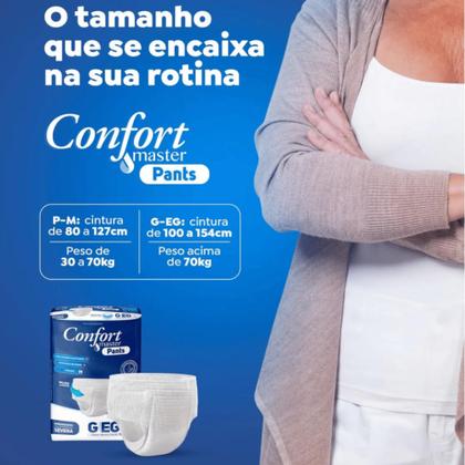 Imagem de Fralda Calça Descartável Geriátrica Adulto Confort Master Pants - Tamanho P-M - 16 Unidades