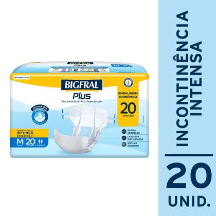 Imagem de Fralda calça geriátrica Bigfral Plus Incontinência Intensa M 20 Unidades