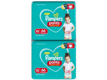 Imagem de Fralda Calça Pampers Ajuste Total Tam. XG 11 a 15Kg 2 Pacotes com 66 Unidades Cada