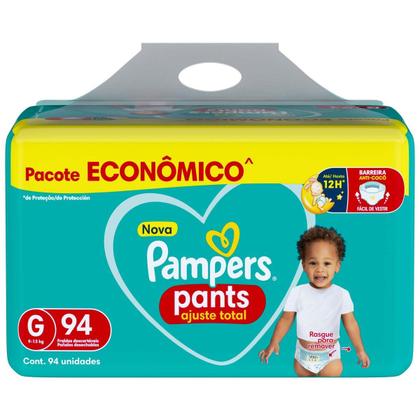 Imagem de Fralda Calça Pampers Pants Ajuste Total Tam. G 9 a 13kg 94 Unidades