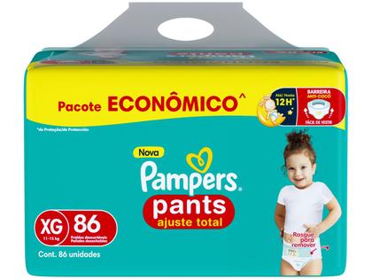 Imagem de Fralda Calça Pampers Pants Ajuste Total Tam. XG 11 a 15kg 86 Unidades