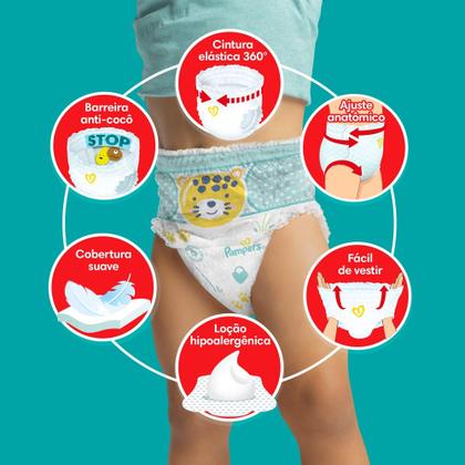 Imagem de Fralda Calça Pampers Pants Ajuste Total Tam. XG 11 a 15kg 86 Unidades