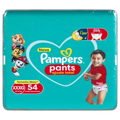 Imagem de Fralda Calça Pampers Pants Ajuste Total Tam. XXXG 18 a 27kg 108 Unidades