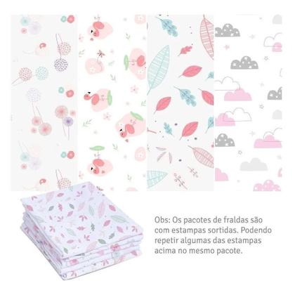 Imagem de Fralda Com Bainha Tecido Duplo Luxo 100% Algodão 5 Un - Papi