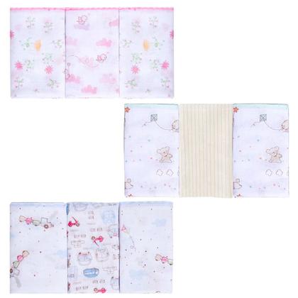 Imagem de Fralda de Boca Paninho de Boca Babete Fraldinha de Boca Para Bebê Com 3 Unidades - Papi Textil