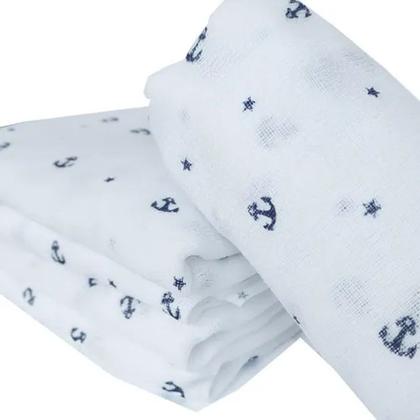 Imagem de Fralda de Pano Cremer Luxo Estampada Menina ou Menino 5 Peças