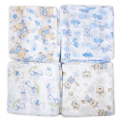 Imagem de Fralda De Pano Soft Kit Com 10 unidades Estampadas Sortidas Caricia Menino Macia Confortavel Paninho de Boca Ombro Presente Natal