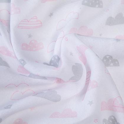 Imagem de Fralda de Pano Tecido Duplo Rosa 60x60Cm Kit com 05 Un Papi