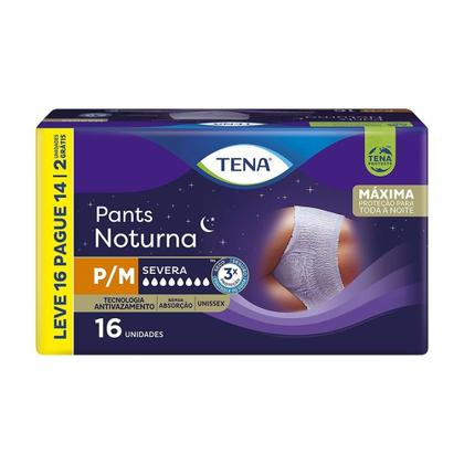 Imagem de Fralda Descartável Adulto Tena Pants Noturna P/M Leve 16 Pague 14 - 4 Pacotes de 16 Fraldas - Total 64 Tiras