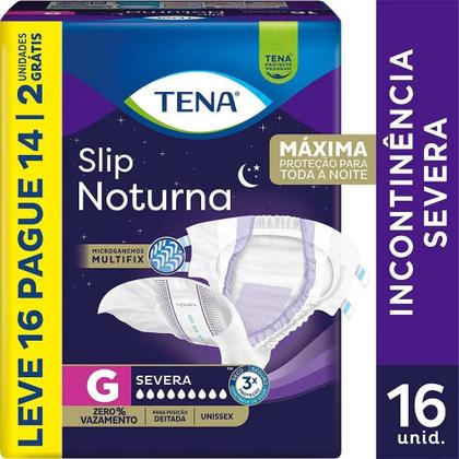 Imagem de Fralda Descartável Adulto Tena Slip Noturna G Pacote Leve 16 Pague 14 unidades