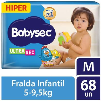 Imagem de Fralda Descartável Babysec Ultrasec Hiper Galinha Pintadinha M 68 Unidades