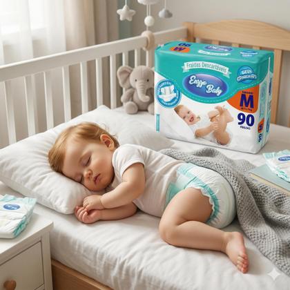 Imagem de Fralda Descartável Bebê Infantil Enzzo Baby Híper Tamanho M Com 90 Unidades