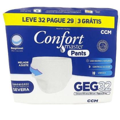 Imagem de Fralda Descartavel Geriatrica Adulto Confort Master Pants G EG 32 UN Incontinência Severa - CCM