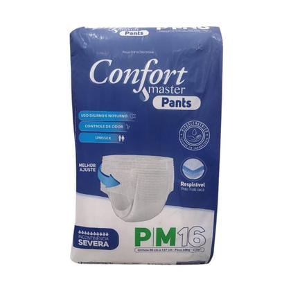 Imagem de Fralda Descartavel Geriatrica Adulto Confort Master Pants Incontinência Severa P/M 16 Unidades
