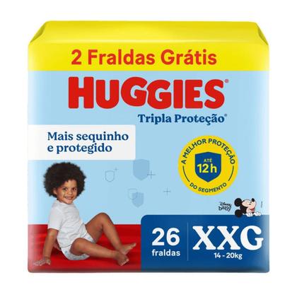 Imagem de Fralda Descartável Huggies Tripla Proteção Meguinha XXG - 26 Tiras