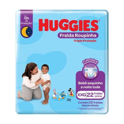 Imagem de Fralda Descartável Huggies Tripla Proteção - Roupinha Tamanho XXG, 6 Pacotes com 22 Fraldas - Total 132 Tiras