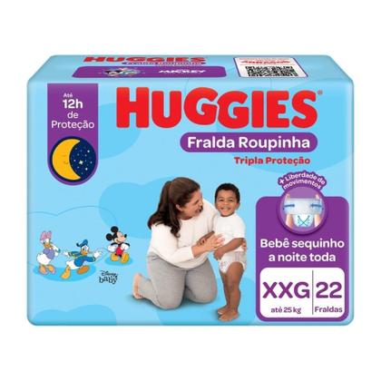 Imagem de Fralda Descartável Huggies Tripla Proteção - Roupinha Tamanho XXG, 6 Pacotes com 22 Fraldas - Total 132 Tiras