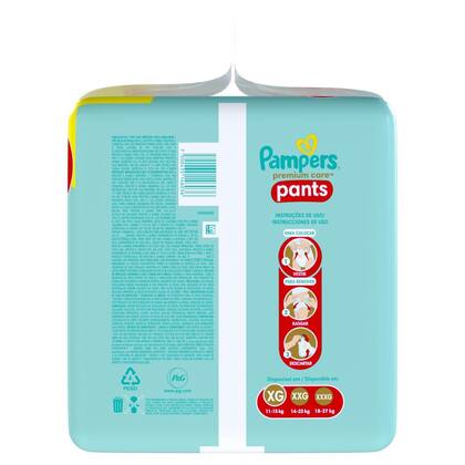 Imagem de Fralda Descartável Infantil Pampers Pants Premium Care XG Pacote 96 Unidades Leve Mais Pague Menos