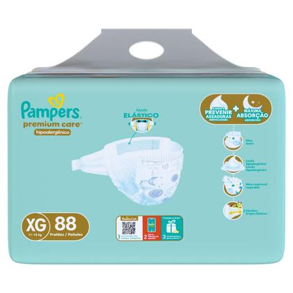 Imagem de Fralda Descartável Infantil Pampers Premium Care XG Pacote 88 Unidades