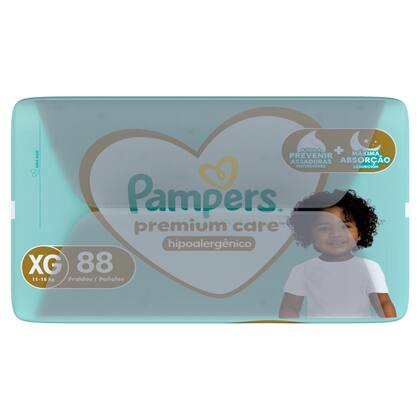 Imagem de Fralda Descartável Infantil Pampers Premium Care XG Pacote 88 Unidades
