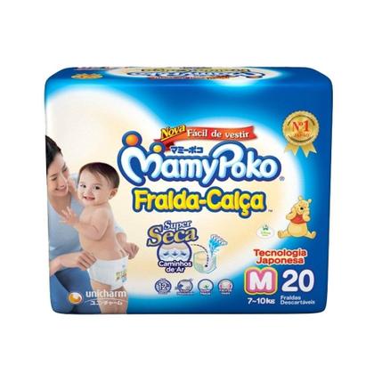 Imagem de Fralda Descartável MamyPoko Calça Regular Tamanho M - 6 Pacotes com 20 Fraldas - Total 120 Tiras