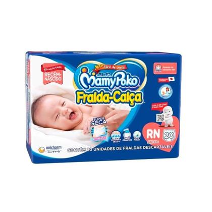 Imagem de Fralda Descartável Mamypoko Calça Regular Tamanho RN - 6 Pacotes com 20 Fraldas - Total 120 Tiras