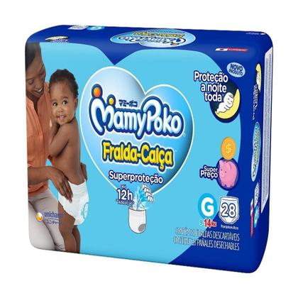 Imagem de Fralda Descartável MamyPoko Calça Super Proteção Jumbo Tamanho G - 4 Pacotes com 28 Fraldas - Total 112 Tiras