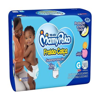Imagem de Fralda Descartável MamyPoko Calça Super Proteção Jumbo Tamanho G - 4 Pacotes com 28 Fraldas - Total 112 Tiras
