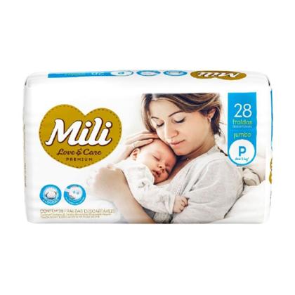 Imagem de Fralda Descartável MILI  Love & Care Tam: P  3 pacotes c/ 28