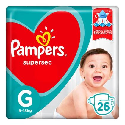 Imagem de Fralda Descartável Pampers Supersec Pacotão G 26 Unidades